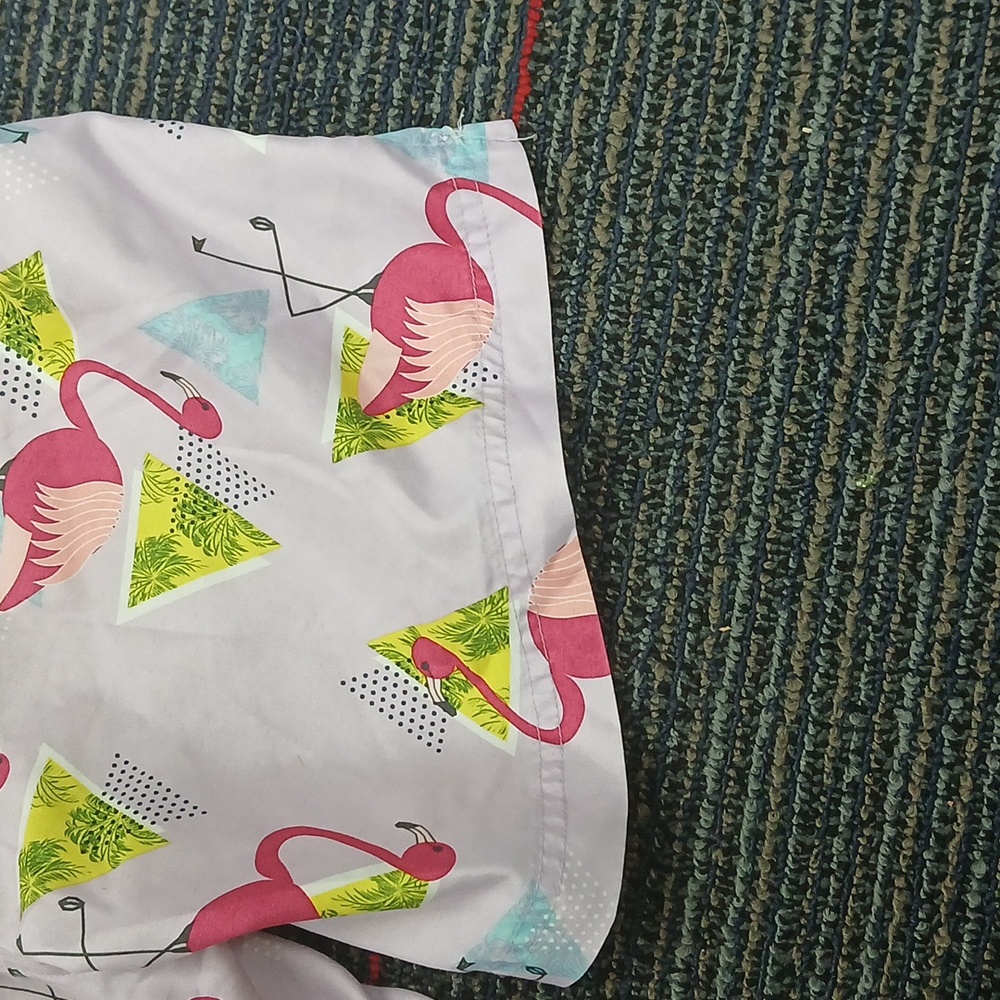 George Men’s SM(28-30) Pink Fun Flamingo Drawstring Lined Swim Trunks - Picture 6 of 7